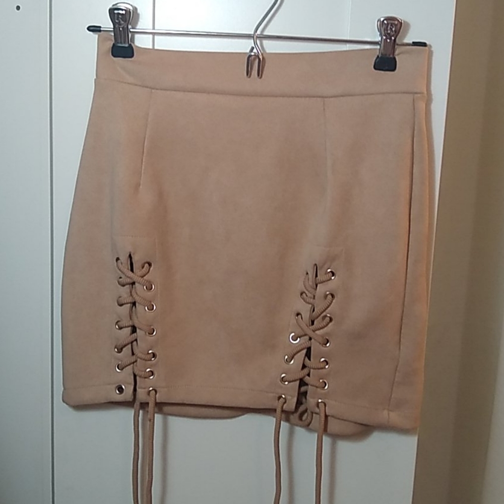 Tan suede skirt